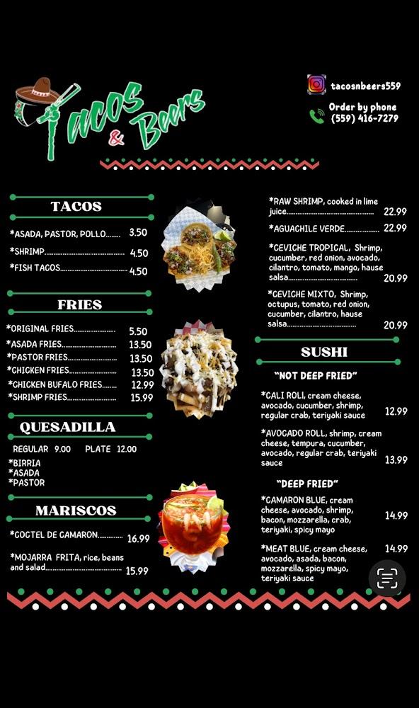 Tacos & Beers Menu image 1