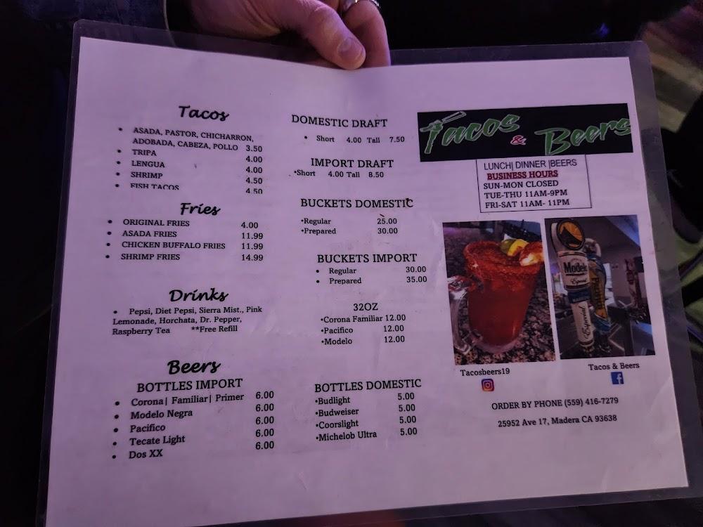Tacos & Beers Menu image 3